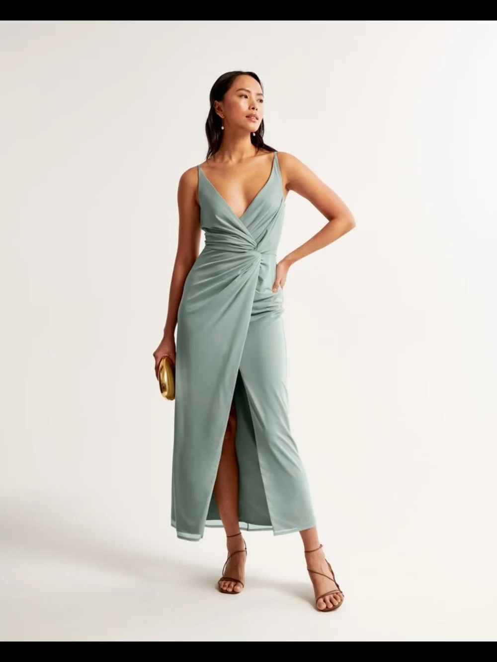 Abercrombie & Fitch Mesh Twist Wrap Gown - S